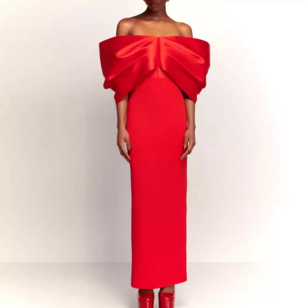 Elegant Red Off-Shoulder Dress